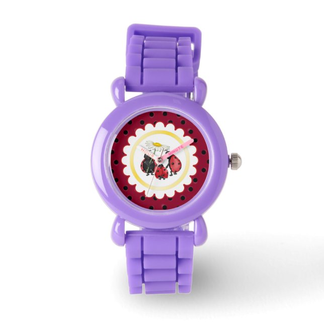 Ladybug Stroll Glitter Horloge (Voorkant)