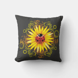 Ladybug Sunflower Design Kussen