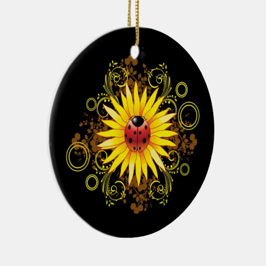 Ladybug Sunflower Ornament (Rechts)
