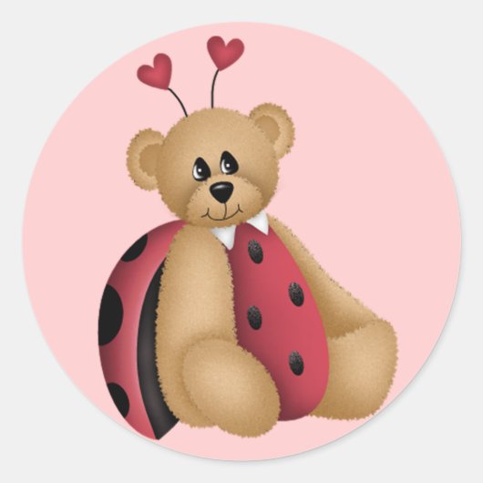 Ladybug Teddy Bear Stickers (Voorkant)