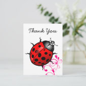 Ladybug thank you briefkaart (Staand voorkant)