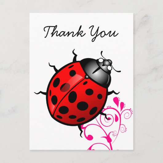 Ladybug thank you briefkaart (Voorkant)