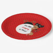 Ladybug Theme Baby Girl Red & Black Papieren Bordje (Gekanteld)