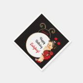 Ladybug Theme Baby Girl Red & Black Stippen Servet (Hoek)