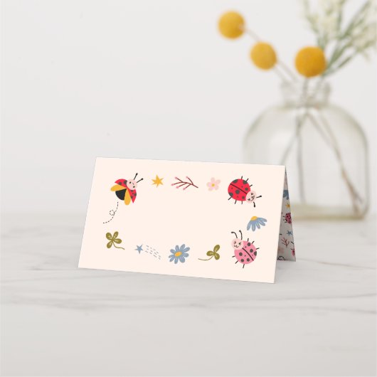 LadyBug Theme Party Voedsellabel Plaatskaartje (Voorkant)