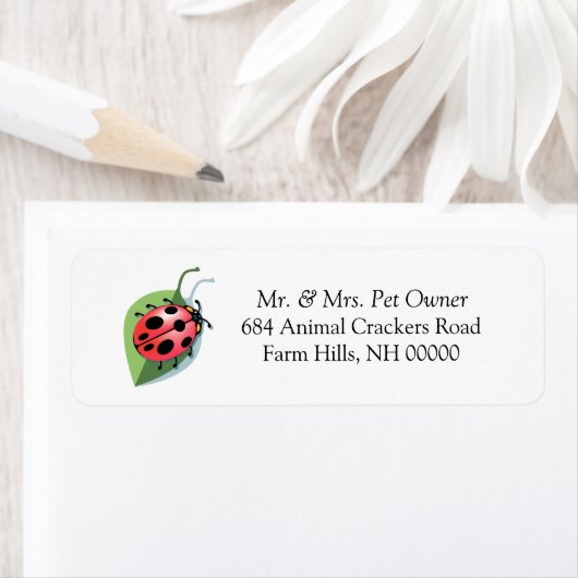 Ladybug Theme Return Address Labkers Etiket (Insitu)