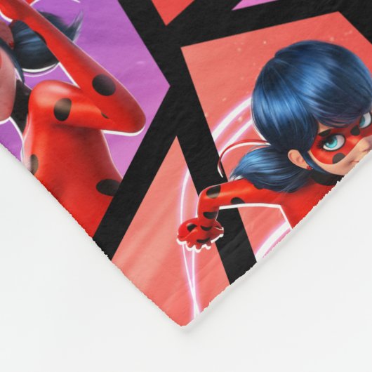 Ladybug & Tikki Patroon Fleece Deken (Hoek)