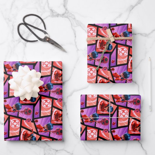 Ladybug & Tikki Patroon Inpakpapier Vel (Voorkant)