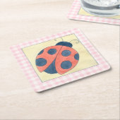 Ladybug Trio Landing on Flowers Kartonnen Onderzetters (Schuin)