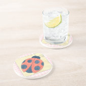 Ladybug Trio Landing on Flowers Zandsteen Onderzetter (Zijkant)