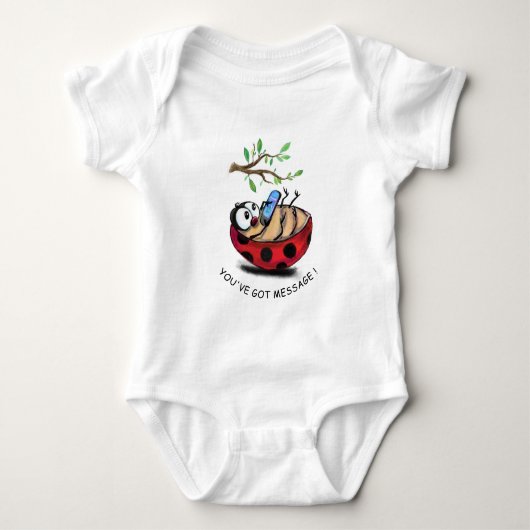 Ladybug Typing Bericht Grappige Baby Bodysuit (Voorkant)