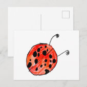 Ladybug Uitnodiging Briefkaart (Voorkant / Achterkant)