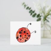 Ladybug Uitnodiging Briefkaart (Staand voorkant)