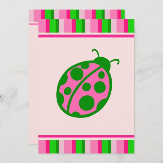 Ladybug uitnodigingen (Voorkant / Achterkant)