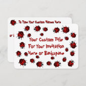 Ladybug Uitnodigingen Gepersonaliseerde Red Ladybu (Voorkant / Achterkant)