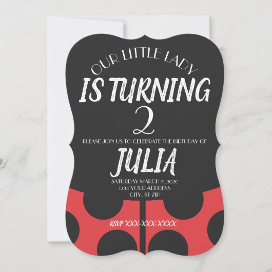 Ladybug-uitnodigingen Kaart (Voorkant)