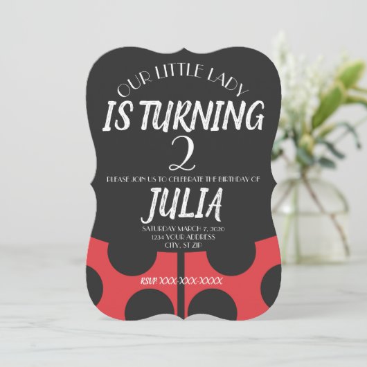 Ladybug-uitnodigingen Kaart (Staand voorkant)