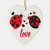 Ladybug Valentijn Love Heart Ornament (Rechts)