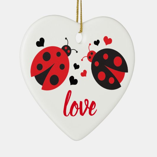 Ladybug Valentijn Love Heart Ornament (Rechts)