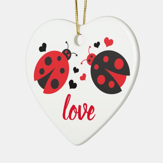 Ladybug Valentijn Love Heart Ornament (Links)