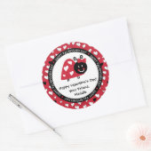 Ladybug Valentijnsdag Harten Party Favor Ronde Sticker (Envelop)