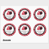 Ladybug Valentijnsdag Harten Party Favor Ronde Sticker (Vel)