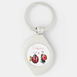 Ladybug Valentijnsdag Kaart Sleutelhanger