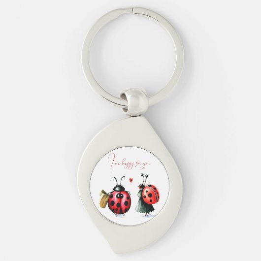 Ladybug Valentijnsdag Kaart Sleutelhanger (Voorkant)