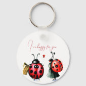 Ladybug Valentijnsdag Kaart Sleutelhanger (Voorkant)