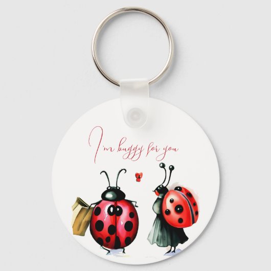 Ladybug Valentijnsdag Kaart Sleutelhanger (Voorkant)