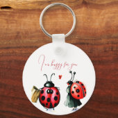 Ladybug Valentijnsdag Kaart Sleutelhanger (Voorkant)