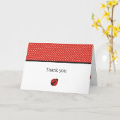 Ladybug verjaardag bedankje kaart (Gele Bloem)