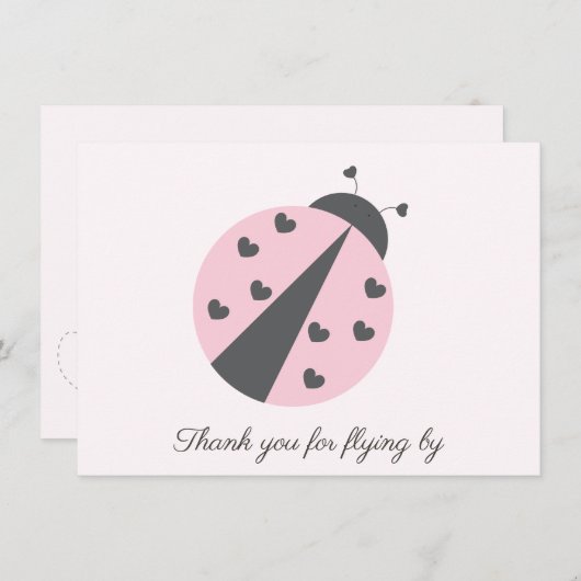 Ladybug Verjaardag Dank je kaart (Voorkant / Achterkant)