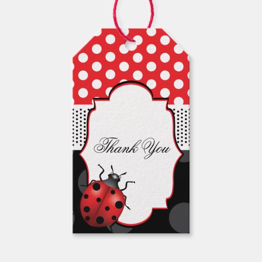 Ladybug Verjaardag Dank u Cadeaulabel (Voorkant)