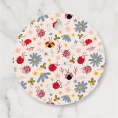 Ladybug Verjaardag Party Bloemen Bedankjes Labels (Achterkant)