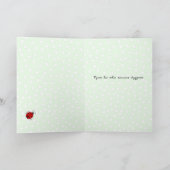 Ladybug verjaardag russisch taal aangepaste tekstk kaart (Binnen)