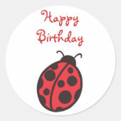 Ladybug Verjaardag Sticker (Voorkant)