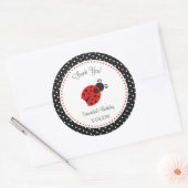 Ladybug Verjaardag Sticker Rood en Zwart Polka Dot (Envelop)