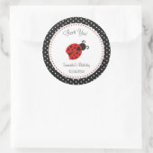 Ladybug Verjaardag Sticker Rood en Zwart Polka Dot (Tas)