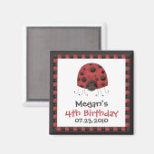 Ladybug · Verjaardag uitnodiging magneet (Voorkant / Achterkant)