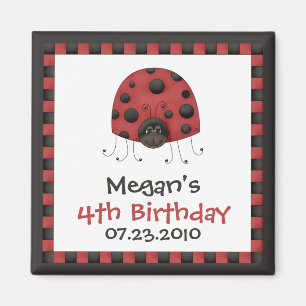 Ladybug · Verjaardag uitnodiging magneet