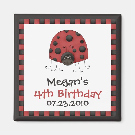 Ladybug · Verjaardag uitnodiging magneet (Voorkant)