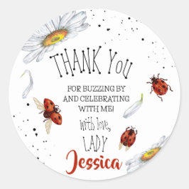 Ladybug Verjaardagsfeest dank u Ronde Sticker