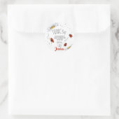 Ladybug Verjaardagsfeest dank u Ronde Sticker (Tas)