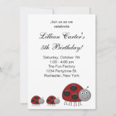 LadyBug verjaardagsfeestje uitnodigingen (Voorkant)