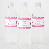 Ladybug Verjaardagsfles Label Meisje Hot Pink Waterfles Etiket (Flessen)