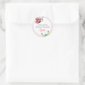 Ladybug Verjaardagsgunst Sticker (Tas)
