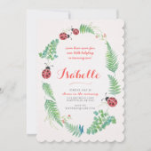 LadyBug verjaardagsuitnodiging Kaart (Voorkant)