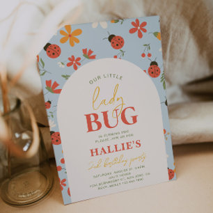 Ladybug verjaardagsuitnodiging   Land Verjaardag Kaart