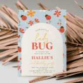Ladybug verjaardagsuitnodiging | Land Verjaardag Kaart